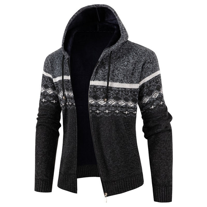 Herren hoodie med norsk mönster Mirla-Eva Jonsson