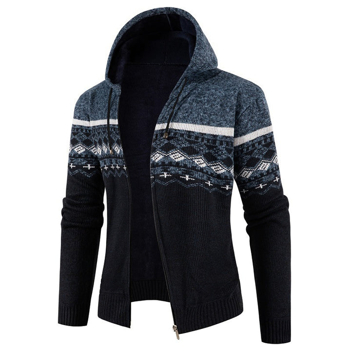 Herren hoodie med norsk mönster Mirla-Eva Jonsson