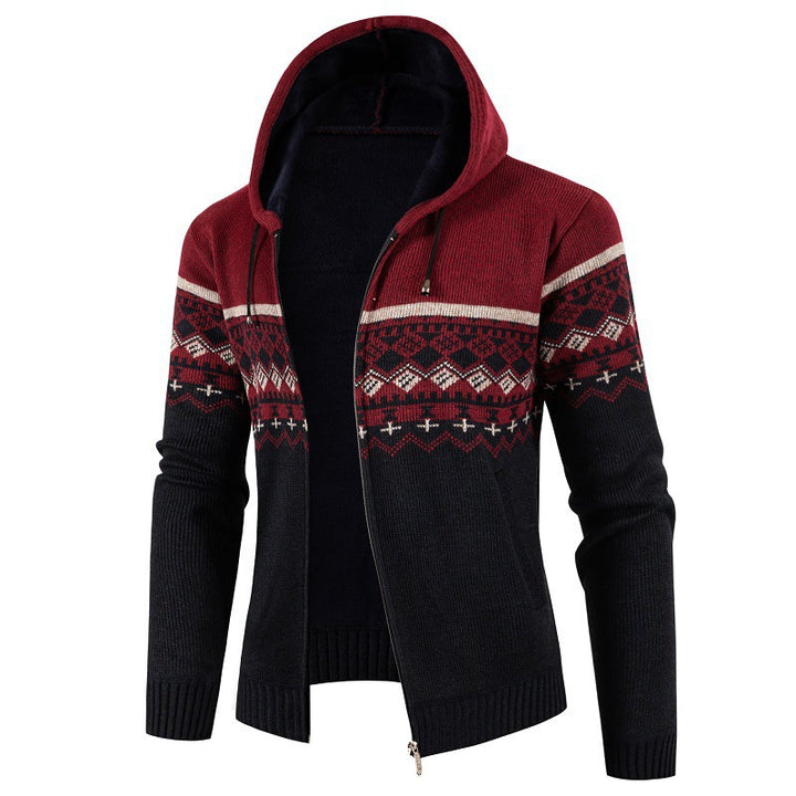 Herren hoodie med norsk mönster Mirla-Eva Jonsson