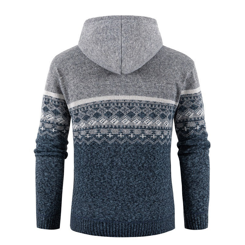 Herren hoodie med norsk mönster Mirla-Eva Jonsson