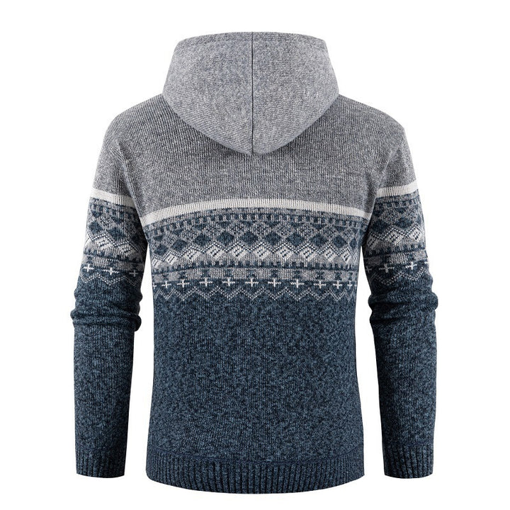 Herren hoodie med norsk mönster Mirla-Eva Jonsson