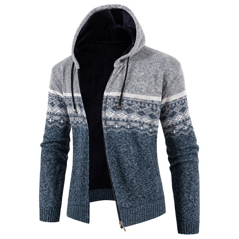 Herren hoodie med norsk mönster Mirla-Eva Jonsson