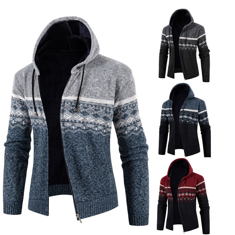 Herren hoodie med norsk mönster Mirla-Eva Jonsson