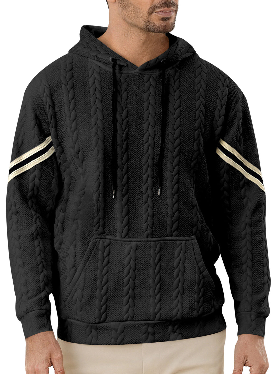 Herren hoodie med strukturerad design och kontrasterande accenter Mirla-Eva Jonsson