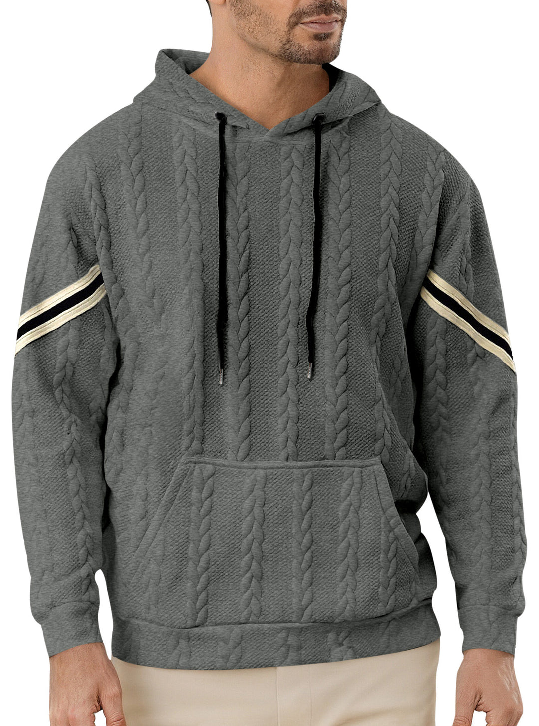 Herren hoodie med strukturerad design och kontrasterande accenter Mirla-Eva Jonsson