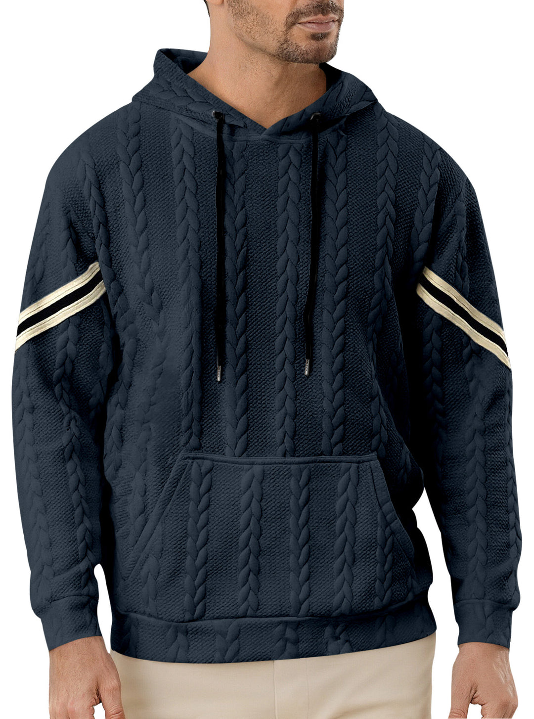 Herren hoodie med strukturerad design och kontrasterande accenter Mirla-Eva Jonsson
