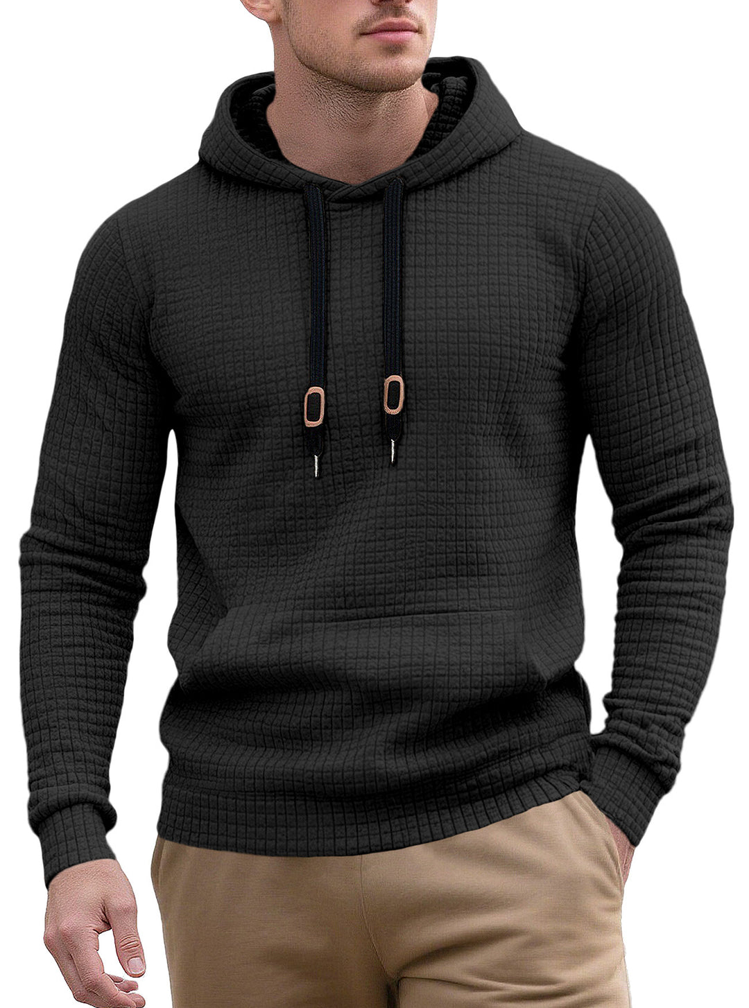 Herren hoodie med strukturerad yta och modernt design Mirla-Eva Jonsson