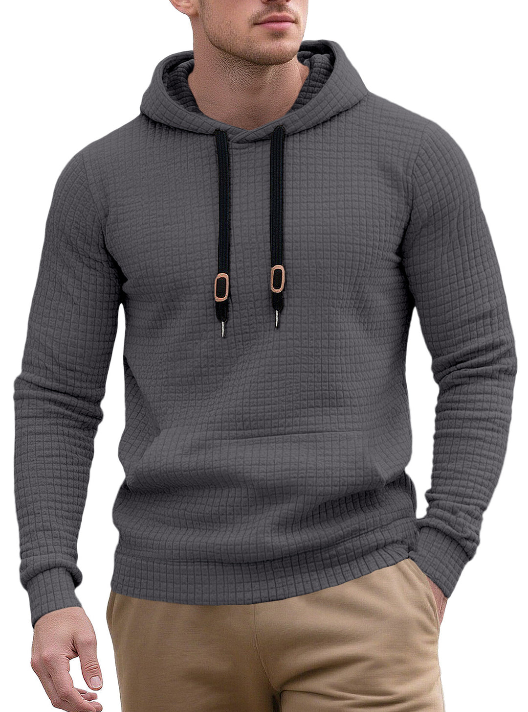 Herren hoodie med strukturerad yta och modernt design Mirla-Eva Jonsson
