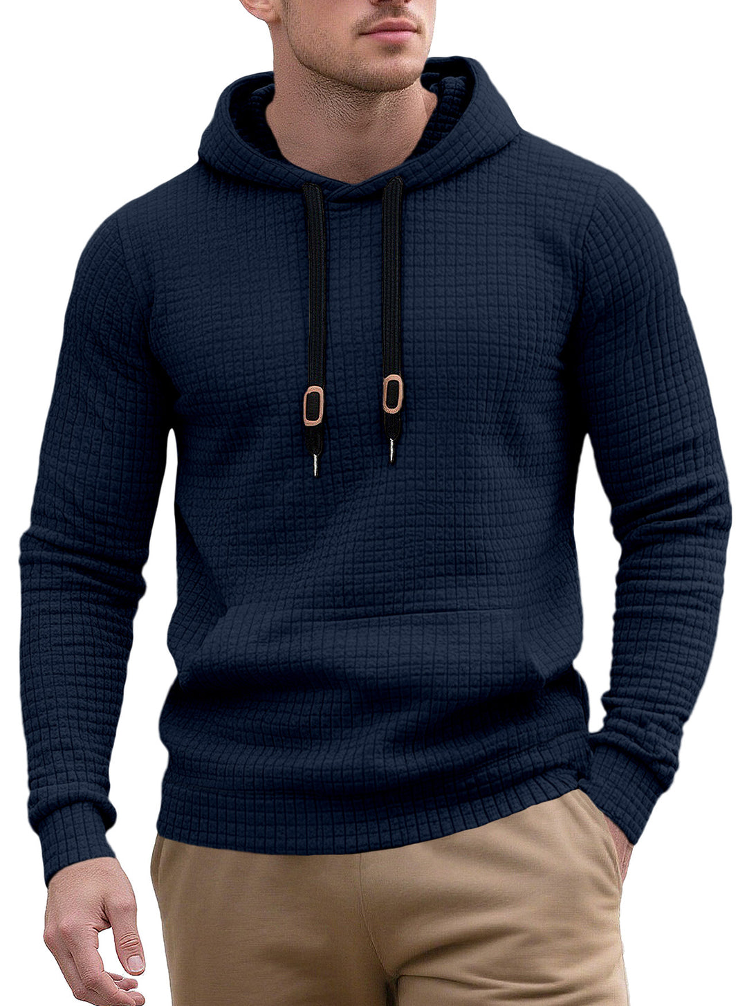 Herren hoodie med strukturerad yta och modernt design Mirla-Eva Jonsson