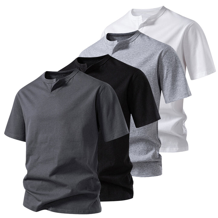 Herren kortärmad T-shirt med kreativ krage Mirla-Eva Jonsson
