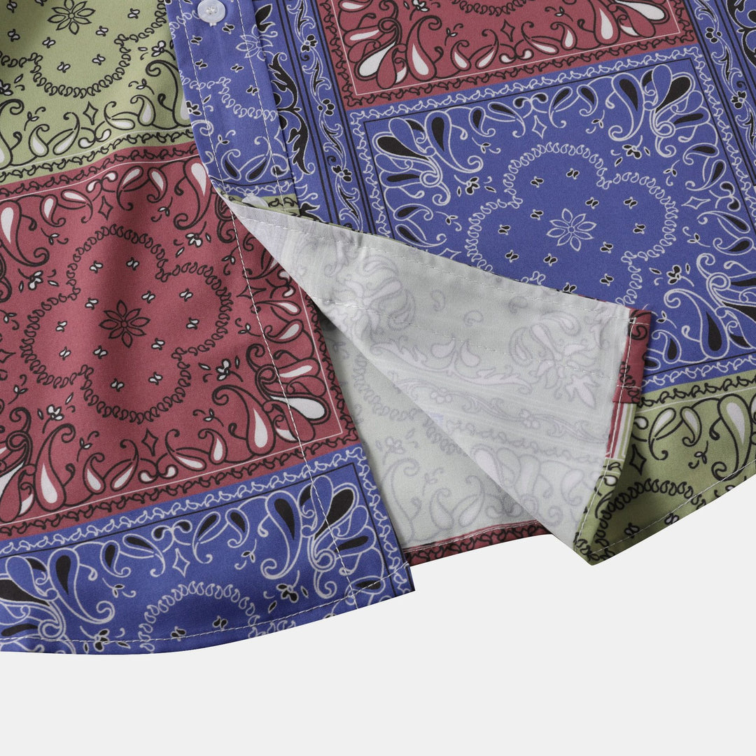 Herren kortärmad skjorta i kreativt bandana-design Eva Jonsson-Eva Jonsson