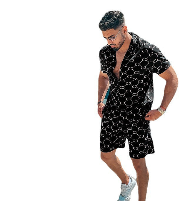 Herren kortärmad skjorta och shorts set Mirla-Eva Jonsson