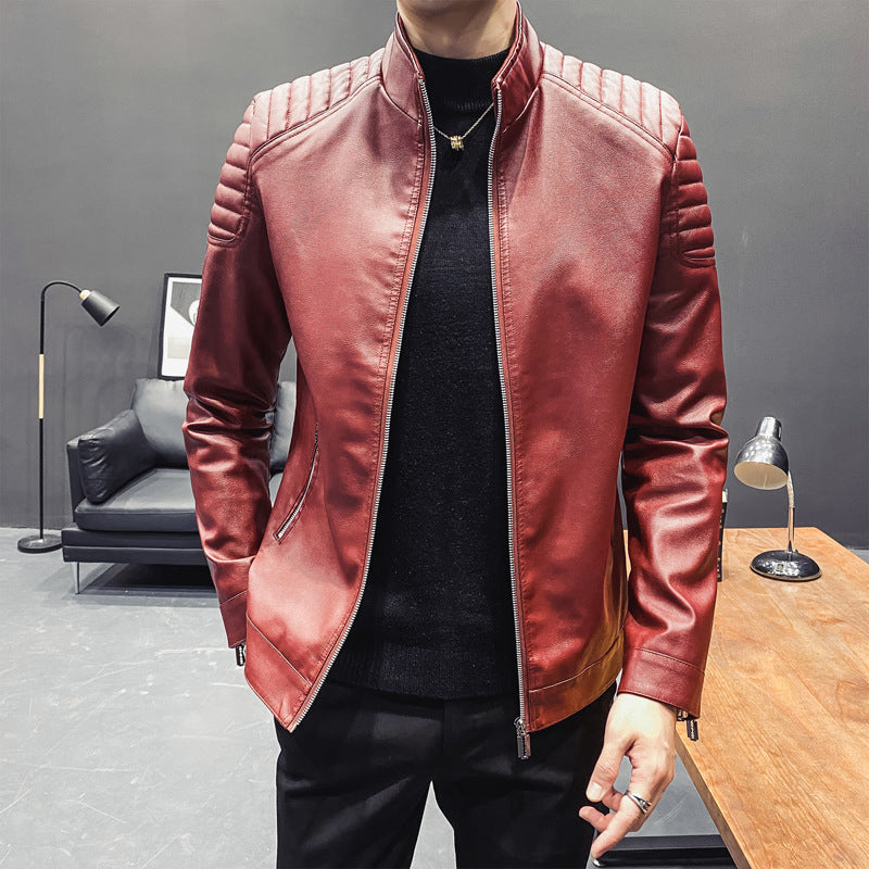 Herren läderjacka med sportig design och modiska detaljer Mirla-Eva Jonsson