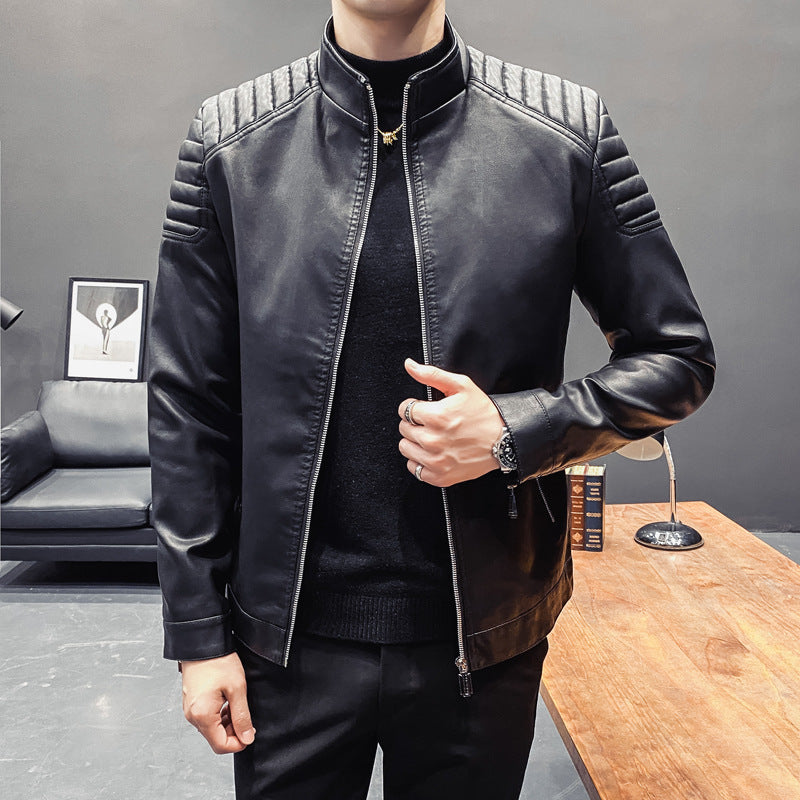 Herren läderjacka med sportig design och modiska detaljer Mirla-Eva Jonsson