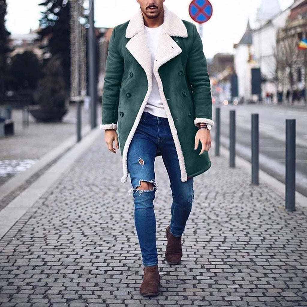 Herren lammulls-kappa med hög krage och elegant ullbearbetning Eva Jonsson-Eva Jonsson