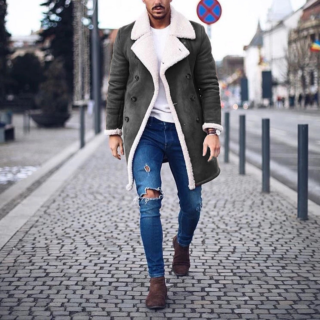 Herren lammulls-kappa med hög krage och elegant ullbearbetning Eva Jonsson-Eva Jonsson
