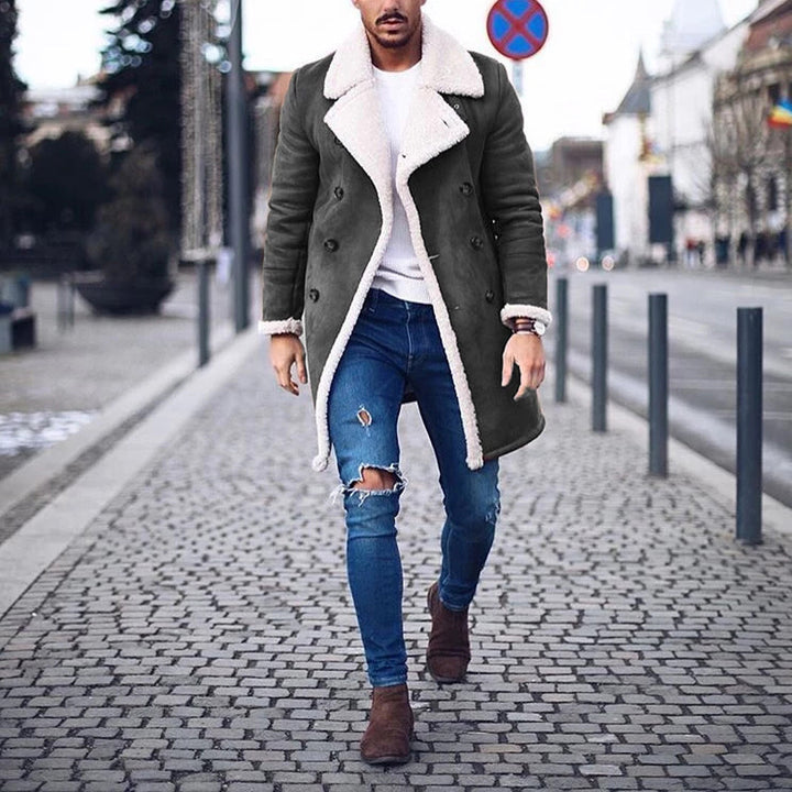 Herren lammulls-kappa med hög krage och elegant ullbearbetning Eva Jonsson-Eva Jonsson
