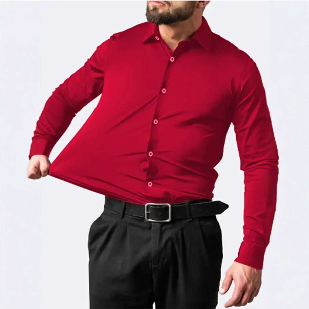 Herren långärmad skjorta med elastisk komfort Eva Jonsson-Eva Jonsson