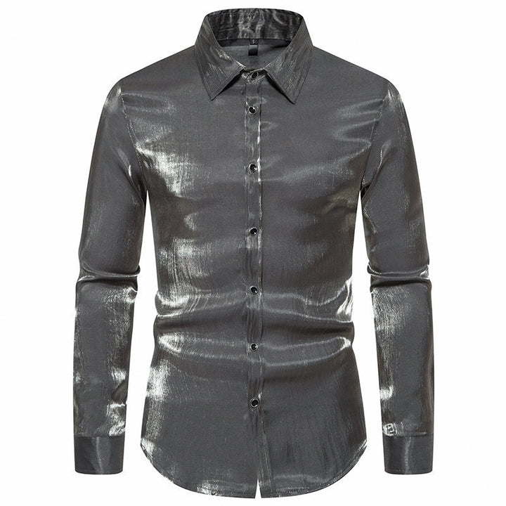 Herren långärmad skjorta med skimrande finish och elegant passform Mirla-Eva Jonsson