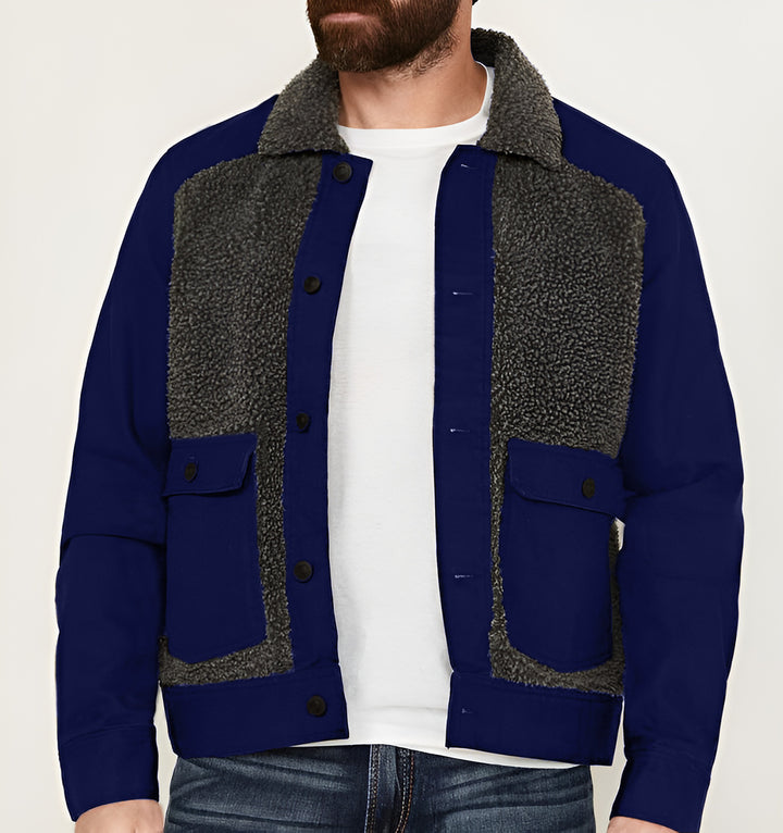 Herren mångsidig och stilig utomhusjacka med teddy-fleece-element Eva Jonsson-Eva Jonsson