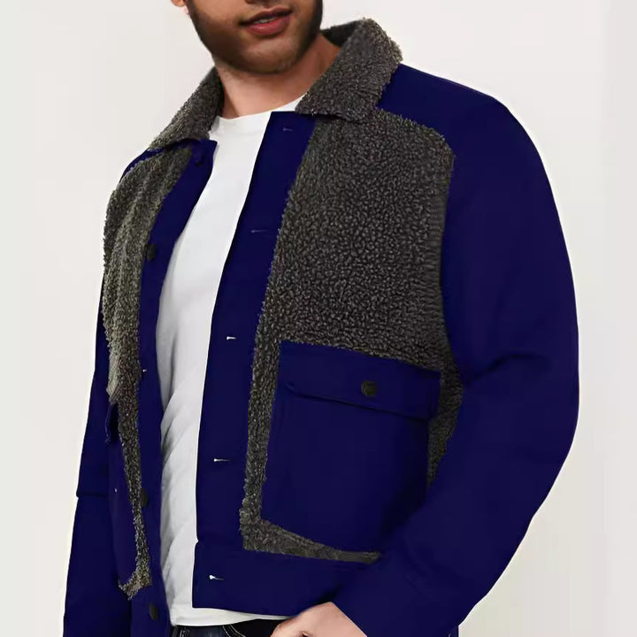 Herren mångsidig och stilig utomhusjacka med teddy-fleece-element Mirla-Eva Jonsson