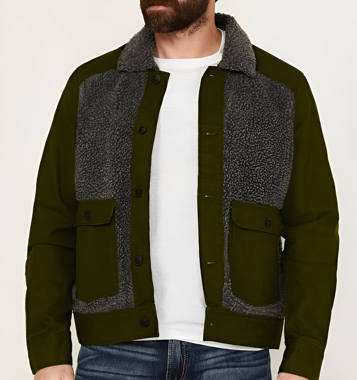 Herren mångsidig och stilig utomhusjacka med teddy-fleece-element Mirla-Eva Jonsson