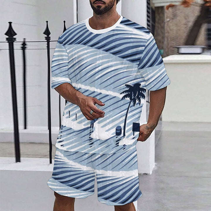 Herren maritimt fritidsoutfit med randig design och ankarmotiv Mirla-Eva Jonsson