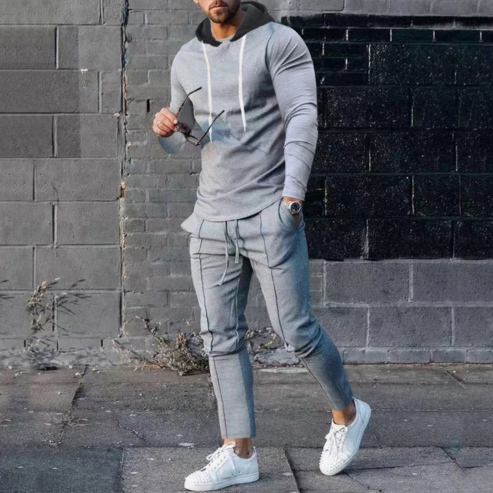 Herren moderiktigt hoodie med sportig passform och kontrasterande detaljer Eva Jonsson-Eva Jonsson