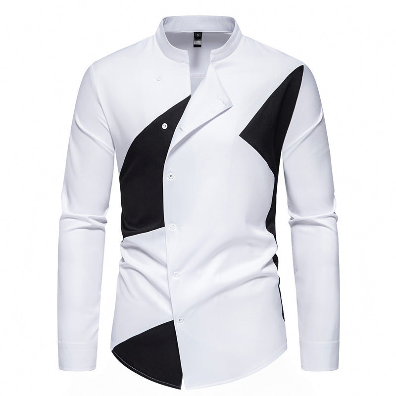 Herren modisches Designerhemd mit asymmetrischem Schnitt und innovativem Knopfdesign Eva Jonsson-Eva Jonsson
