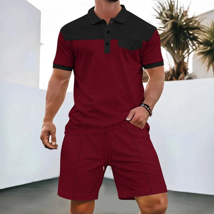 Herren modiskt Polo-Shirt med korta byxor Mirla-Eva Jonsson