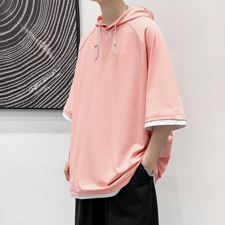 Herren oversize T-shirt med huva och ventilerande egenskaper Mirla-Eva Jonsson