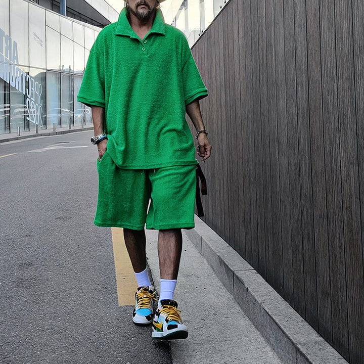 Herren oversized T-shirt och shorts-set med avslappnad design Eva Jonsson-Eva Jonsson
