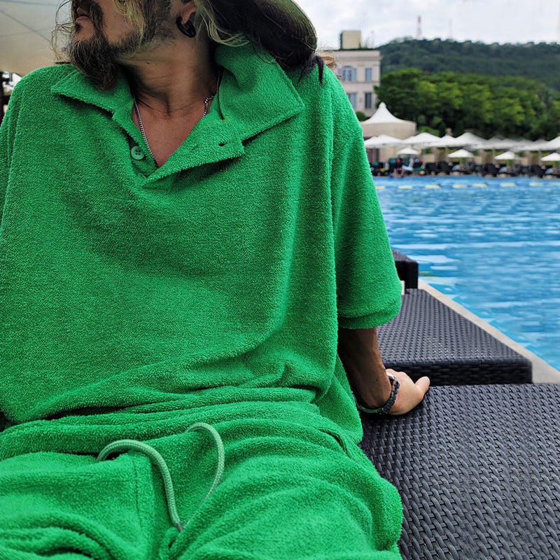 Herren oversized T-shirt och shorts-set med avslappnad design Eva Jonsson-Eva Jonsson