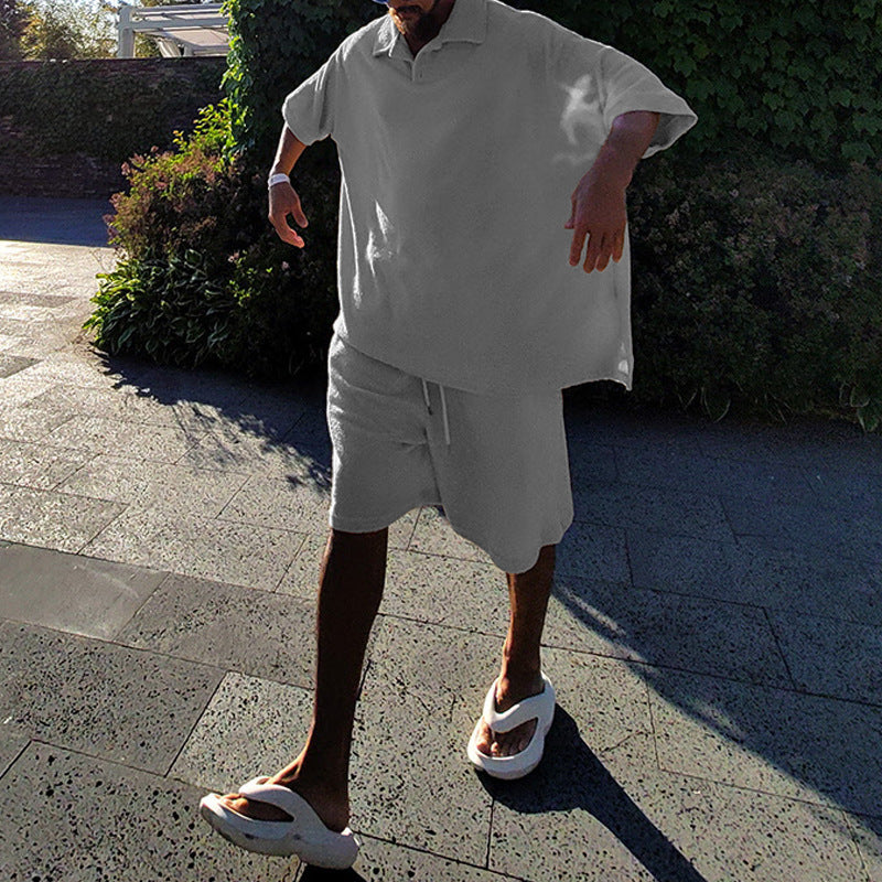 Herren oversized T-shirt och shorts-set med avslappnad design Eva Jonsson-Eva Jonsson