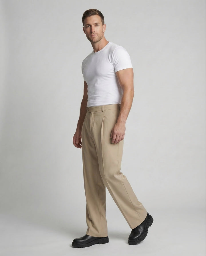 Herren pleated trousers wide-Eva Jonsson