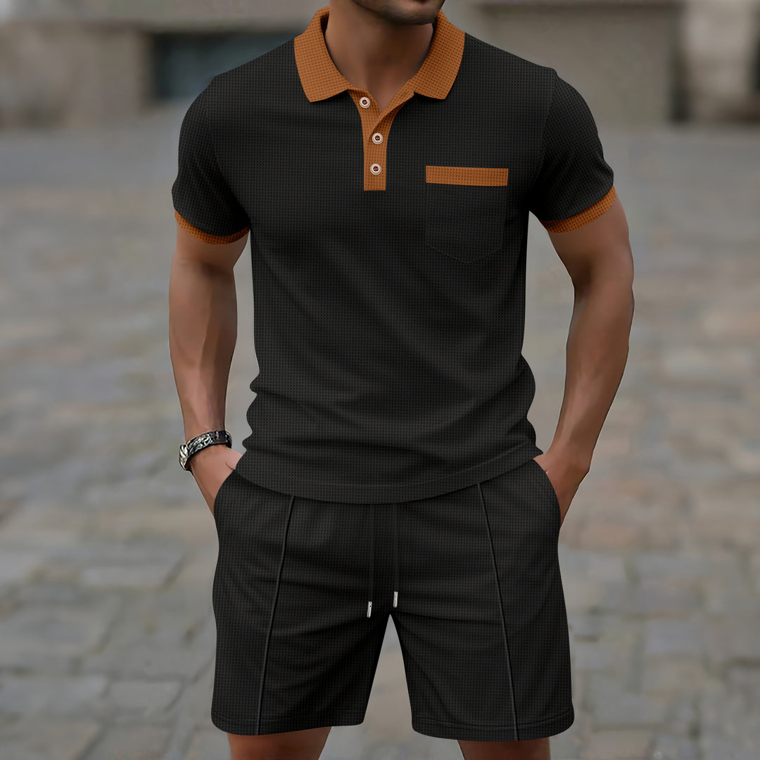 Herren polo- och shorts-set med sportig design Eva Jonsson-Eva Jonsson