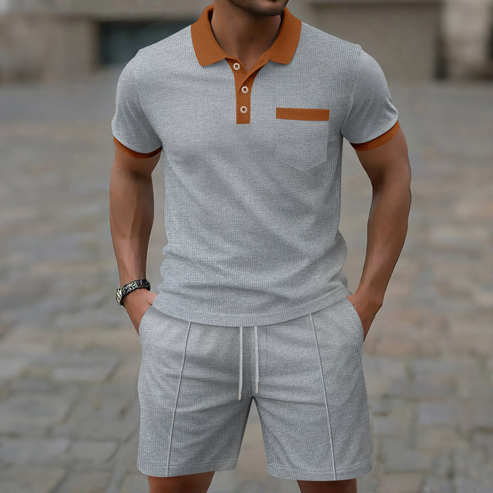 Herren polo- och shorts-set med sportig design Mirla-Eva Jonsson