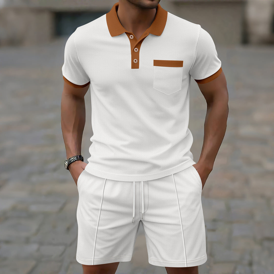 Herren polo- och shorts-set med sportig design Mirla-Eva Jonsson