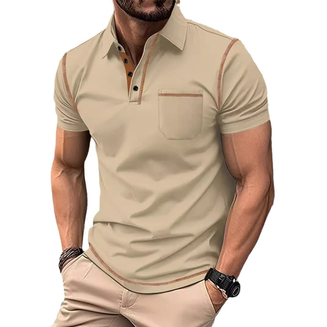 Herren polo shirt med elegant ståkrage och moderna detaljer Mirla-Eva Jonsson