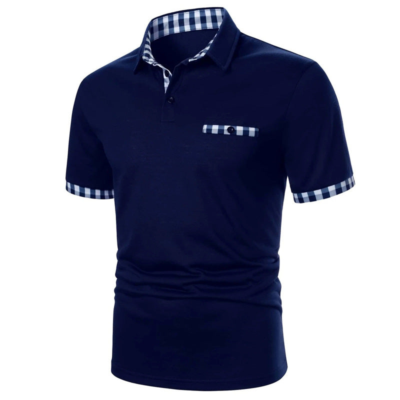 Herren polo shirt med innovativ krage- och fickdetalj Mirla-Eva Jonsson