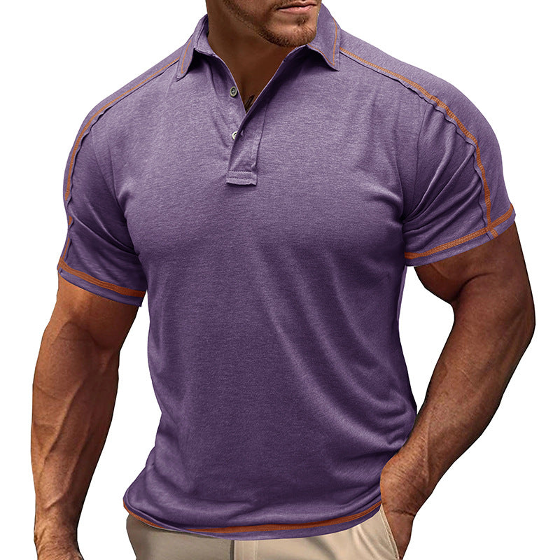 Herren polo-shirt med moderiktiga kontrast sömmar Mirla-Eva Jonsson