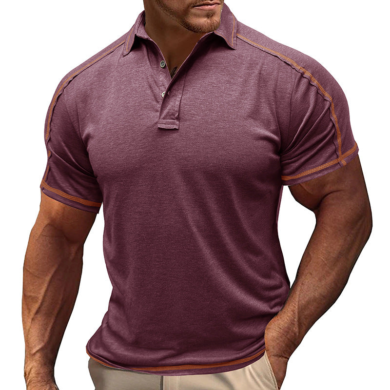 Herren polo-shirt med moderiktiga kontrast sömmar Mirla-Eva Jonsson