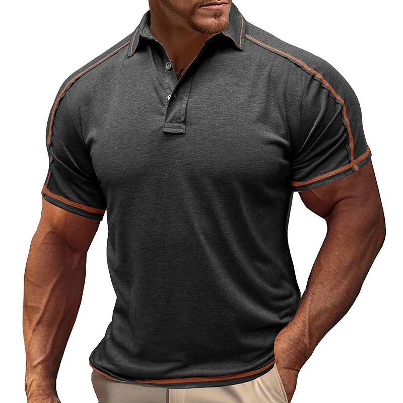 Herren polo-shirt med moderiktiga kontrast sömmar Mirla-Eva Jonsson