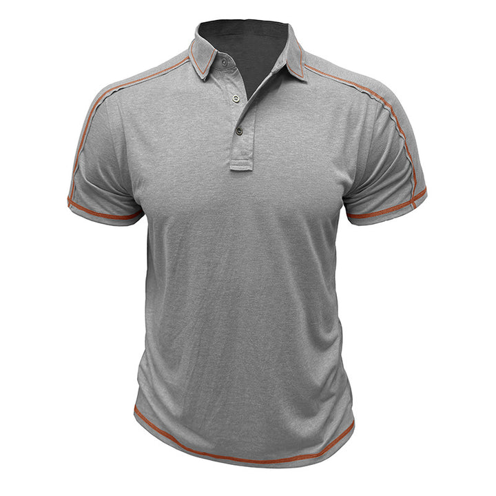 Herren polo-shirt med moderiktiga kontrast sömmar Mirla-Eva Jonsson