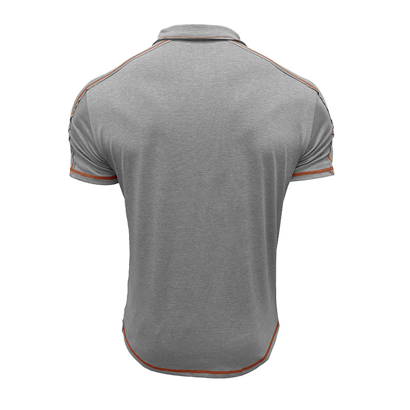 Herren polo-shirt med moderiktiga kontrast sömmar Mirla-Eva Jonsson