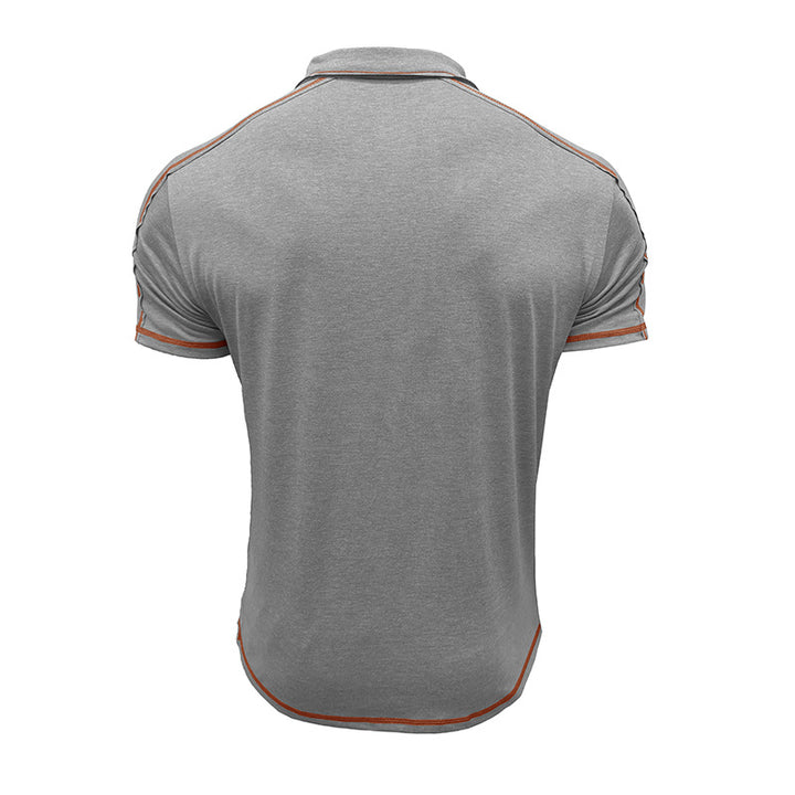 Herren polo-shirt med moderiktiga kontrast sömmar Mirla-Eva Jonsson