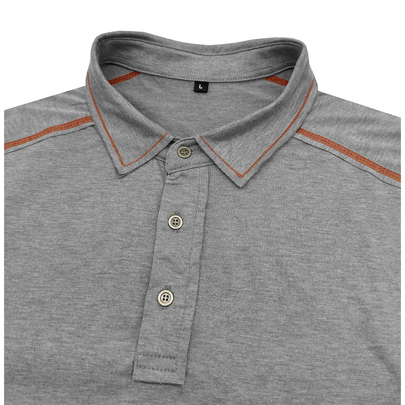 Herren polo-shirt med moderiktiga kontrast sömmar Mirla-Eva Jonsson