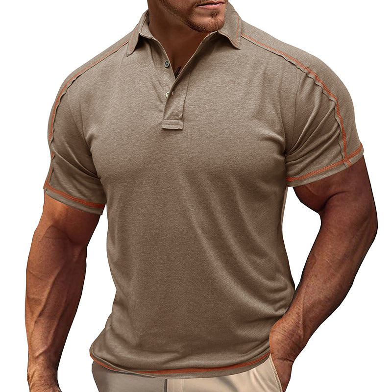 Herren polo-shirt med moderiktiga kontrast sömmar Mirla-Eva Jonsson