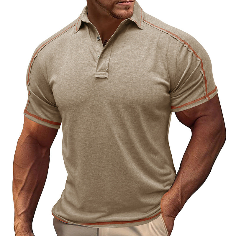 Herren polo-shirt med moderiktiga kontrast sömmar Mirla-Eva Jonsson