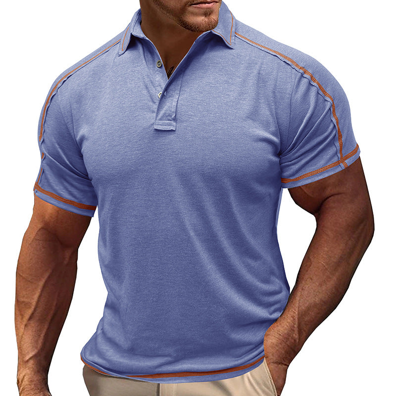 Herren polo-shirt med moderiktiga kontrast sömmar Mirla-Eva Jonsson